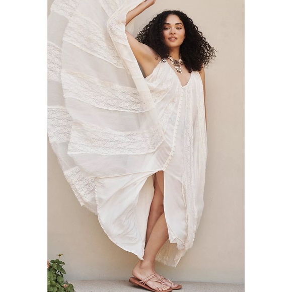 free people | sweet sea maxi dress ivory lace strappy s - Picture 2 of 12